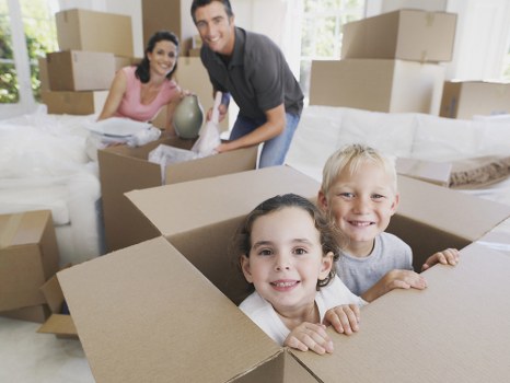 Man and van removals service in Marblearch with moving vehicle and boxes