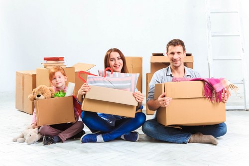 Loading furniture into a removals van in central London