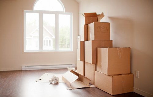 Office furniture and IT items being loaded for a central London relocation