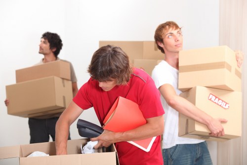 Packed household items ready for transport by Marblearch removalists