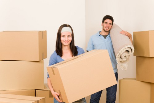 Team handling office equipment during a central London move